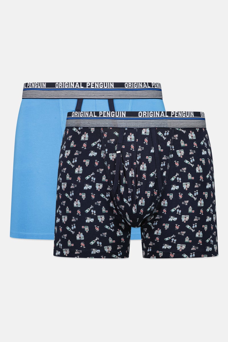 Original Penguin Men 2 Pieces Brand Logo Boxer Briefs, Multicolor - Image 1