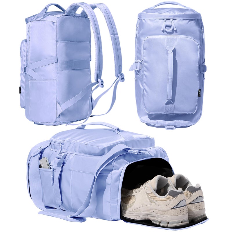 Uselike Gym Bag for Women with Shoe Compartment and Wet Pocket Convertible Gym Backpack workout Duffel Bag Multiple Pockets 30L - Image 1