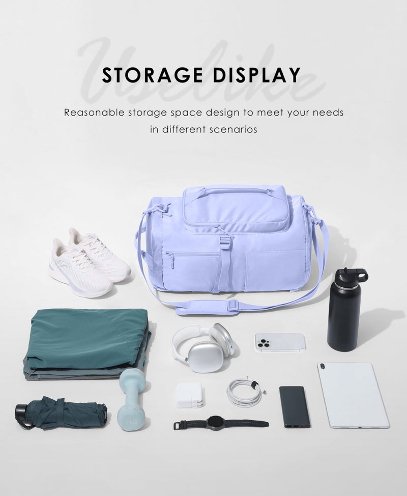 Uselike Gym Bag for Women with Shoe Compartment and Wet Pocket Convertible Gym Backpack workout Duffel Bag Multiple Pockets 30L - Image 5
