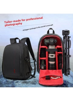 Generic SLR Camera Bag Waterproof Wear-resistant Digital Photography Bag Outdoor Backpack For Computer Camera-Color:Black With Gray-Size:44X19X30CM  - Image 2