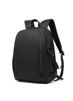 Generic SLR Camera Bag Waterproof Wear-resistant Digital Photography Bag Outdoor Backpack For Computer Camera-Color:Black With Gray-Size:44X19X30CM  - Image 3