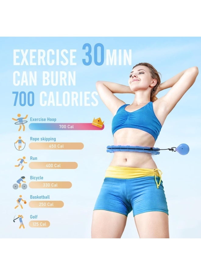 Relex Weighted Hula Circle Hoops, 2 in 1 Exercise Hula Hoop, 24 Links Detachable and Size Adjustable, 360°auto-Spinning Ball, Smart Weighted Fit Hoop for Adults Beginners Weight Loss - Image 4
