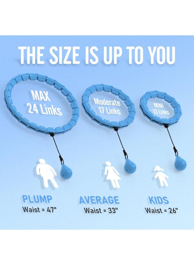 Relex Weighted Hula Circle Hoops, 2 in 1 Exercise Hula Hoop, 24 Links Detachable and Size Adjustable, 360°auto-Spinning Ball, Smart Weighted Fit Hoop for Adults Beginners Weight Loss - Image 2