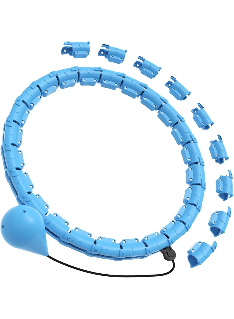 Relex Weighted Hula Circle Hoops, 2 in 1 Exercise Hula Hoop, 24 Links Detachable and Size Adjustable, 360°auto-Spinning Ball, Smart Weighted Fit Hoop for Adults Beginners Weight Loss - Image 1