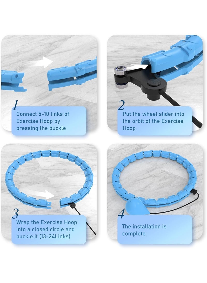 Relex Weighted Hula Circle Hoops, 2 in 1 Exercise Hula Hoop, 24 Links Detachable and Size Adjustable, 360°auto-Spinning Ball, Smart Weighted Fit Hoop for Adults Beginners Weight Loss - Image 5