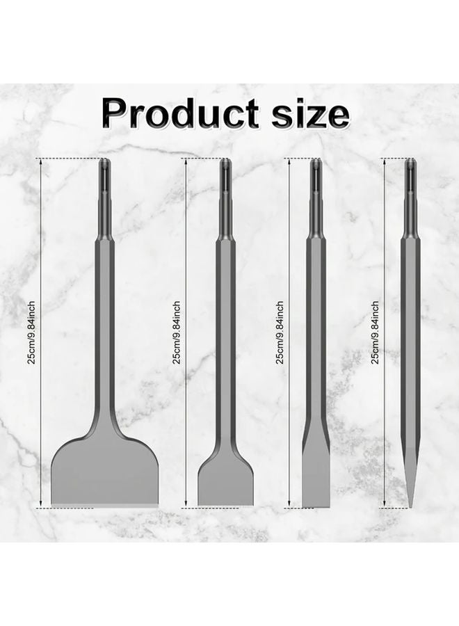 4pcs SDS Plus Chisel Set High Carbon Steel Drill Bit For Tile Removal Rotary Hammer - Image 4