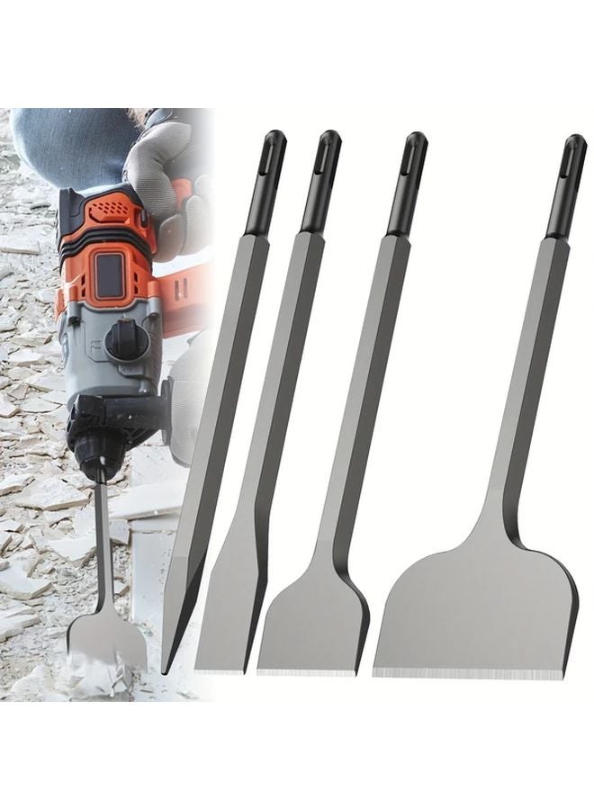 4pcs SDS Plus Chisel Set High Carbon Steel Drill Bit For Tile Removal Rotary Hammer - Image 3