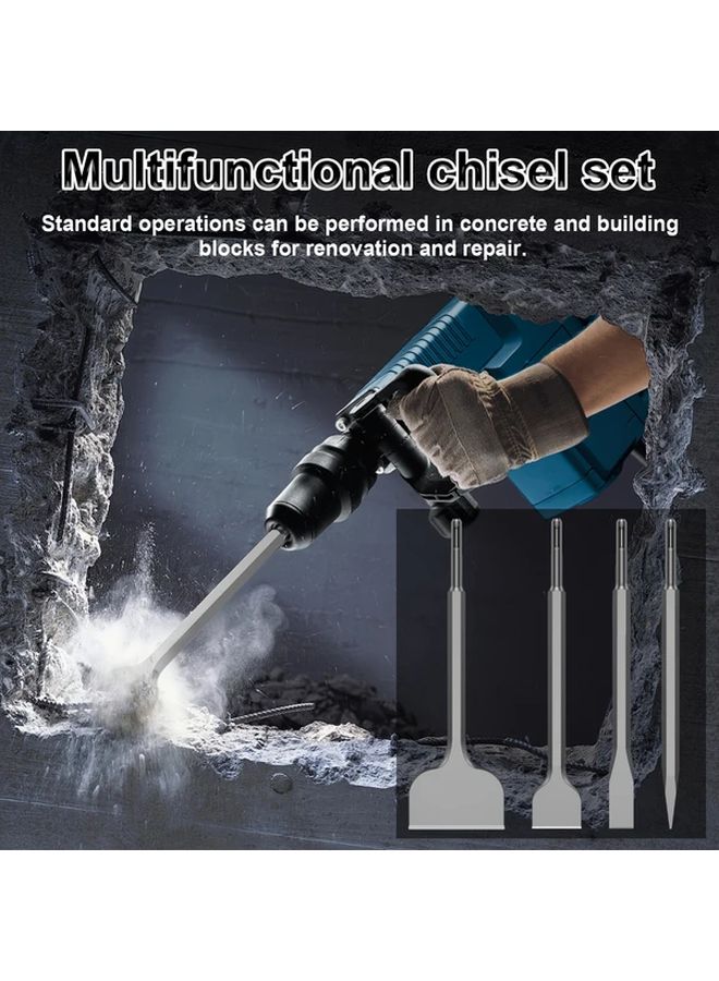 4pcs SDS Plus Chisel Set High Carbon Steel Drill Bit For Tile Removal Rotary Hammer - Image 2