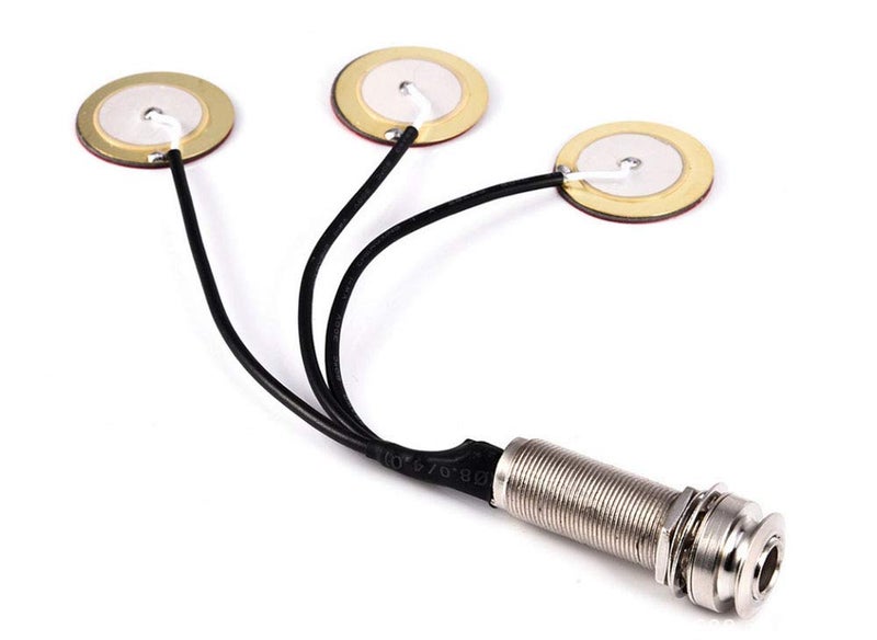 Liyafy Self-Adhesive Piezo Pickup Transducer 3 in 1 Microphone Contact & Endpin Jack 6.35mm/ 1/4" for Thumb Piano Kalimba and Other Small Instruments - Image 1