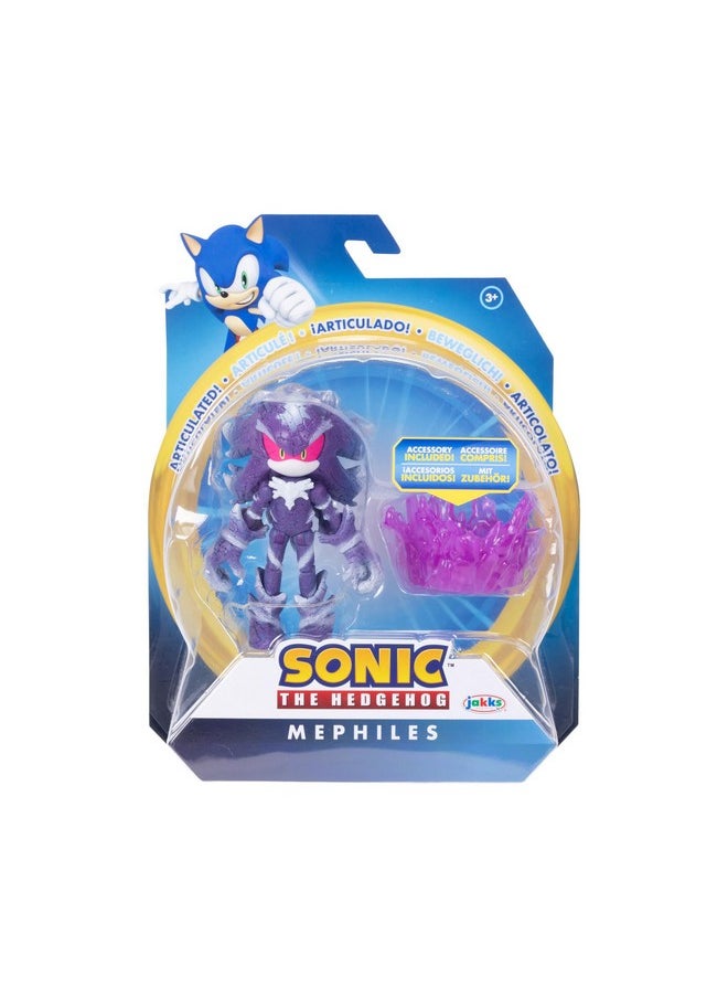 Sonic The Hedgehog 4-Inch Mephiles The Dark Action Figure With Purple Mist Base Accessory. Ages 3+ (Officially Licensed By Sega)  - Image 3