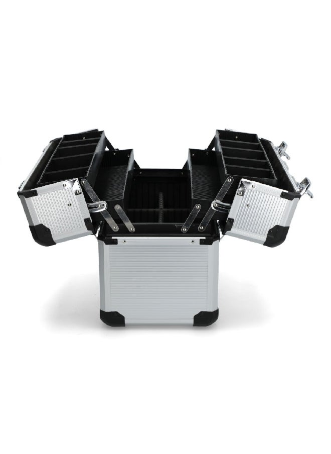 Tactix - Premium Quality Aluminium Cantilever Tool Box Silver and Black 45 x 29.5cm 321706 - Image 1