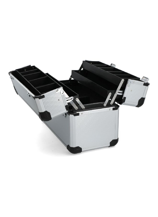 Tactix - Premium Quality Aluminium Cantilever Tool Box Silver and Black 45 x 29.5cm 321706 - Image 1