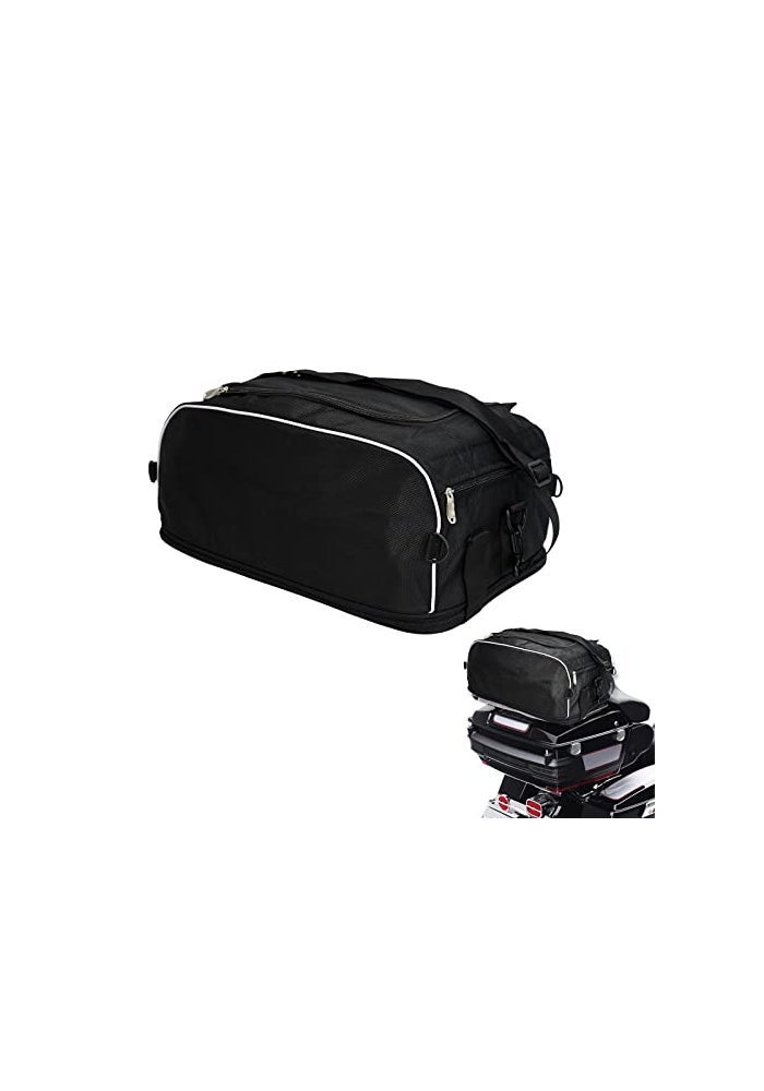HDBUBALUS Motorcycle Weather Resistant Collapsible Tail Trunk Travel Rear Luggage Rack Bag Fit for Harley Touring Street Road Electra Glide Road King Nylon Black - Image 1