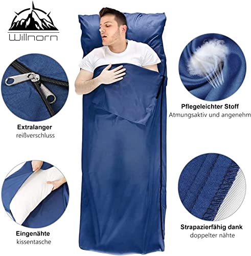 WILLNORN Sleeping Bag LinerTravel Sheets Adult Sleep Sack Self Tan Sleep Sack for BackpackingHotel Hostels Lightweight Single Camping Sleep Pod - Image 3