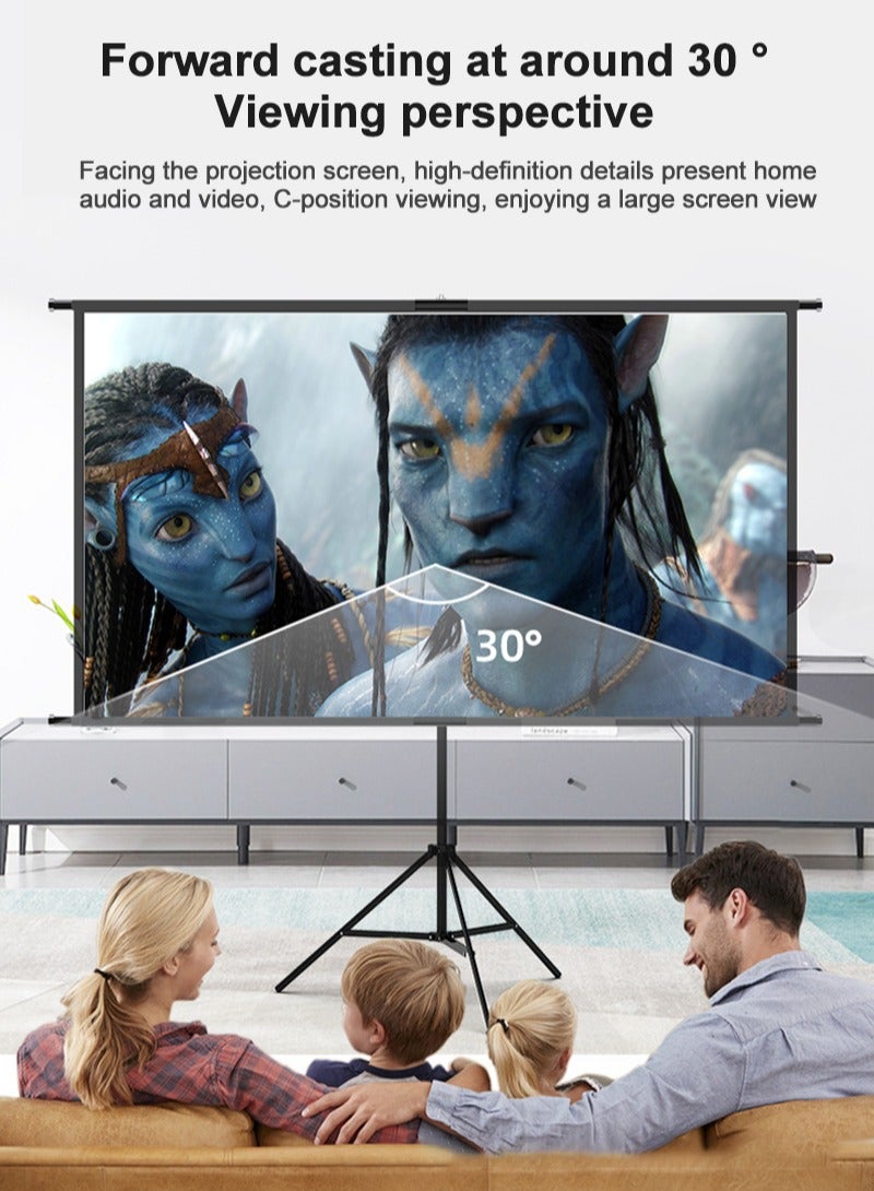 Flash Hawk 2-in-1 84 inch 16:9 Portable Foldable Projection Screen Soft Curtain With Tripod Stand and Carrying Bag for Indoor Outdoor Home Theater Backyard Cinema Travel - Image 3