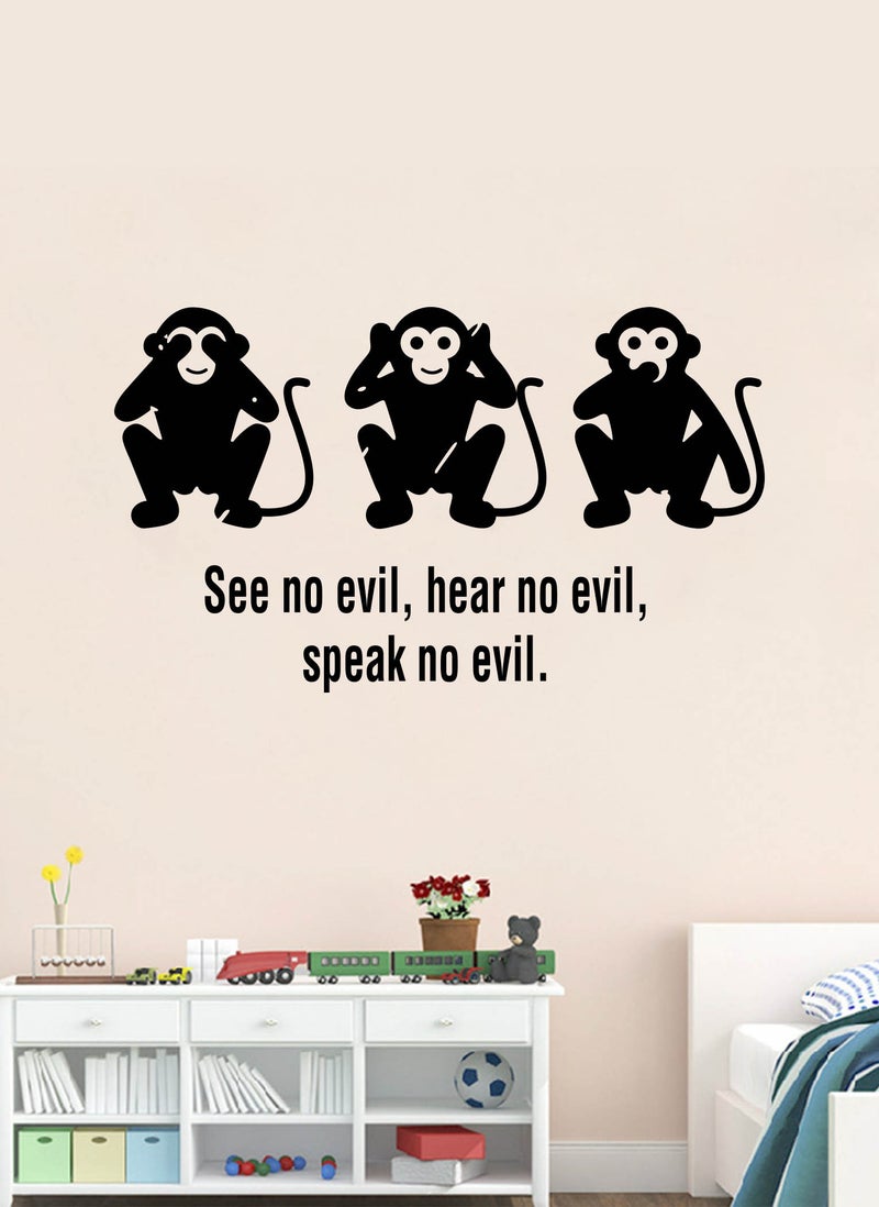 Spoil Your Wall 3 Monkey No No No Quote Wall Decal - Wall Arts Home Décor - Wall Sticker, 80x45 cm by Spoil Your Wall  - Image 1