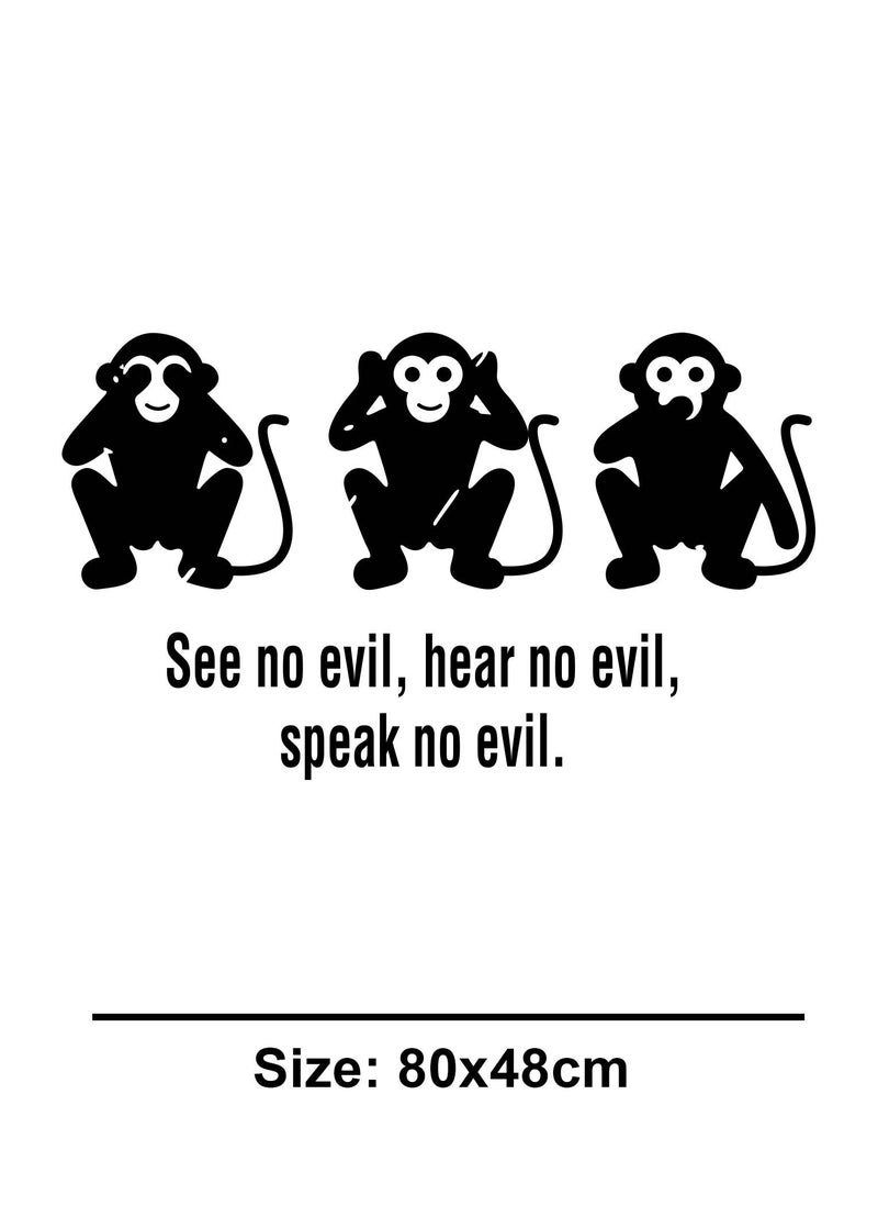 Spoil Your Wall 3 Monkey No No No Quote Wall Decal - Wall Arts Home Décor - Wall Sticker, 80x45 cm by Spoil Your Wall  - Image 3