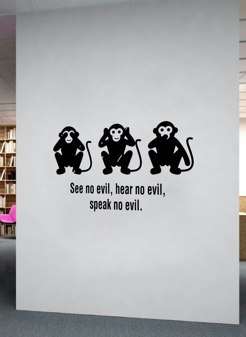 Spoil Your Wall 3 Monkey No No No Quote Wall Decal - Wall Arts Home Décor - Wall Sticker, 80x45 cm by Spoil Your Wall  - Image 2