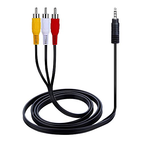 axGear AUX Male 3.5mm to 3 RCA AV Audio Video Male Converter Cable TV Cord Adapter Wire - Image 1