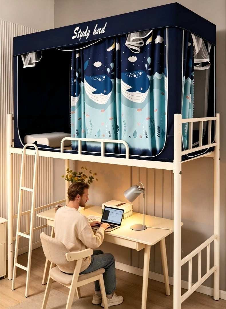 JUNYOUK Bed Canopy Tents Curtain Blackout Curtain Single Bed Tent Curtain Student Shading Cloth Bed Canopy Mosquito Net Student Sleep Privacy Protection - Image 2