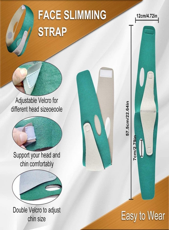 HILDA Cozron Silicone V Face Mask, Face Lift Up Belt for Facial Slimming, Chin & Cheek Slimming Bandage Mask, Double Chin Fat Reducer, Skin Tightening for Women & Men (Green) - Image 2