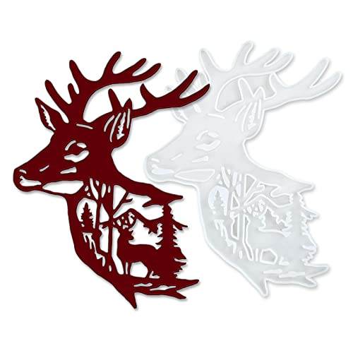 MUFUN Deer Wall Hanging Resin Silicone Mold, Deer Antlers Epoxy Casting Mold for Wall Decor, DIY Christmas Elk Door Art Home Party Unique Decoration - Image 1