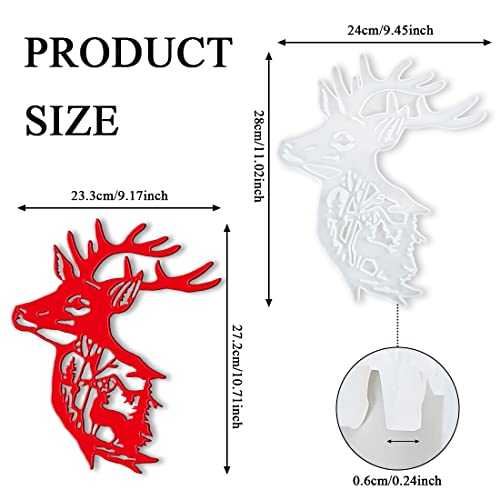 MUFUN Deer Wall Hanging Resin Silicone Mold, Deer Antlers Epoxy Casting Mold for Wall Decor, DIY Christmas Elk Door Art Home Party Unique Decoration - Image 2