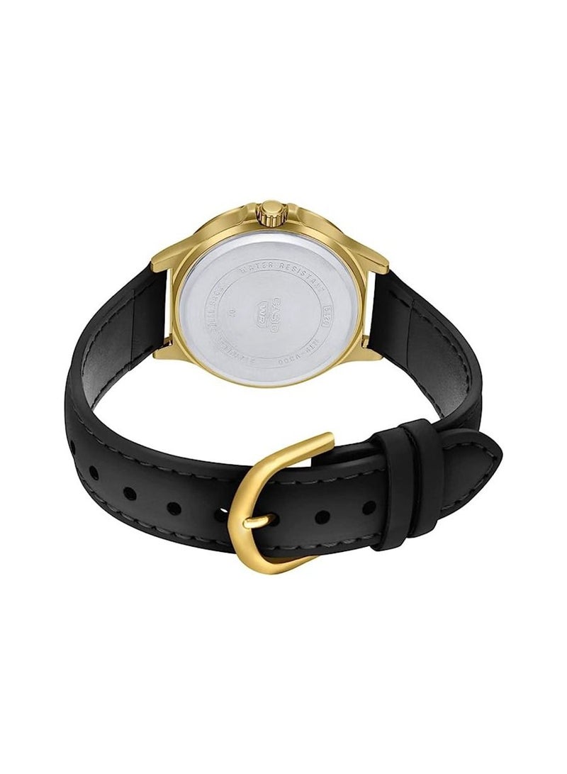 Casio Watch Men's Analog Multi Hands Black Dial Leather Band MTP-V300GL-1AUDF - Image 4