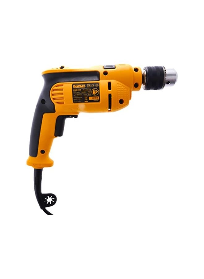 DEWALT 750W 13Mm Percussion Drill With Variable Speed Switch For Drilling Concrete Metal Wood Yellow/Black Dwd024 B53 Year  - Image 2