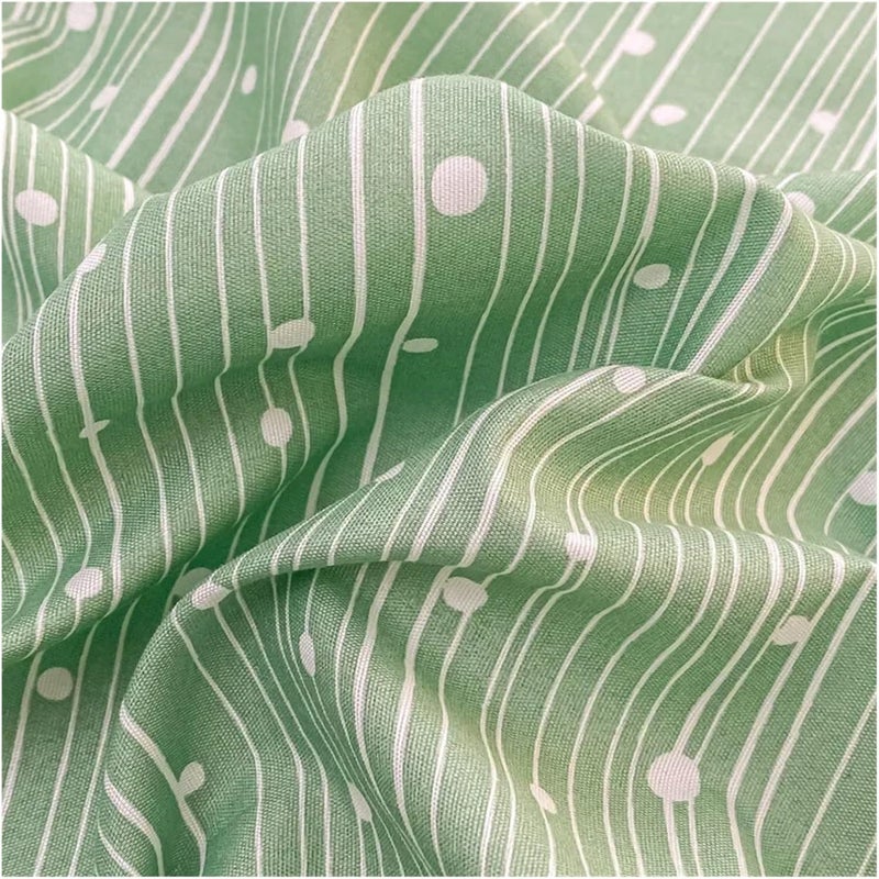Bed Skirt, Geometric White Stripes Dots Print Bedskirt, 3 Side Coverage Ruffle Cover with 2 Pillowcases(Color 18,200x220cm 3pcs) - Image 3