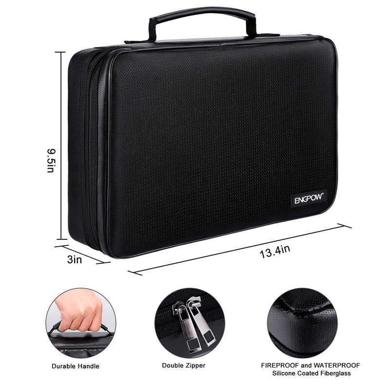ENGPOW Battery Organizer, Fireproof Battery Organizer Storage Case with Tester (BT168),Water-Resistant Explosionproof Battery Holder Box with Cover and Zipper, Holds 220+ AA AAA C D 9V Batteries - Image 2