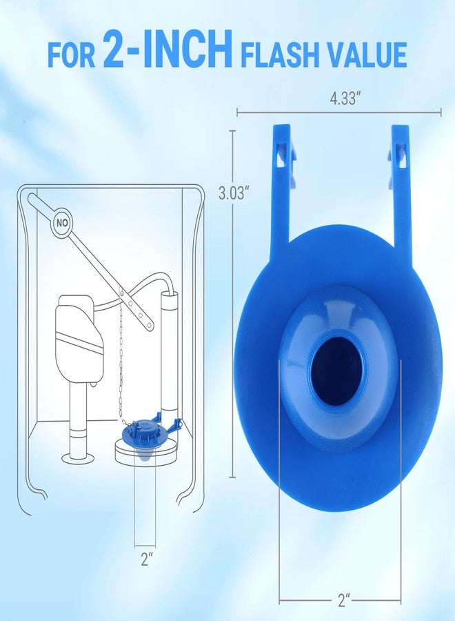 WINONLY Universal Toilet Flapper Replacement 2 Inch - Compatible with Most American Standard Kohler Fluidmaster Toto Gerber Toilets Tank Water Saving Rubber Flush Valve Flapper with Stainless Chain Blue 1Pack - Image 2