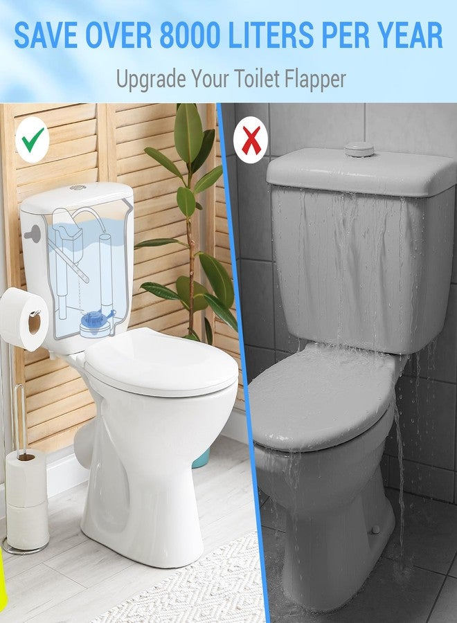 WINONLY Universal Toilet Flapper Replacement 2 Inch - Compatible with Most American Standard Kohler Fluidmaster Toto Gerber Toilets Tank Water Saving Rubber Flush Valve Flapper with Stainless Chain Blue 1Pack - Image 4