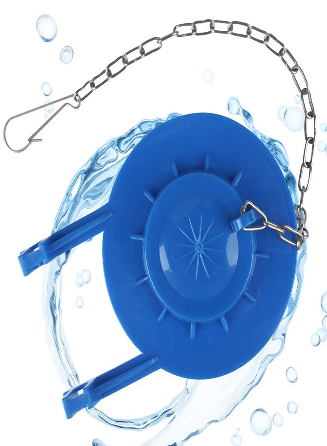 WINONLY Universal Toilet Flapper Replacement 2 Inch - Compatible with Most American Standard Kohler Fluidmaster Toto Gerber Toilets Tank Water Saving Rubber Flush Valve Flapper with Stainless Chain Blue 1Pack - Image 1