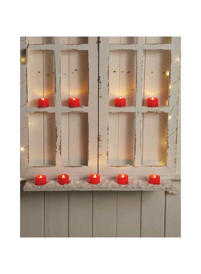 Red Tea Lights Candles, 200+Hour Flameless Flickering Fake Colored Tealights Candles for Theme Party, Wedding Table Decor, Holiday Decor, 12-Pack - Image 3