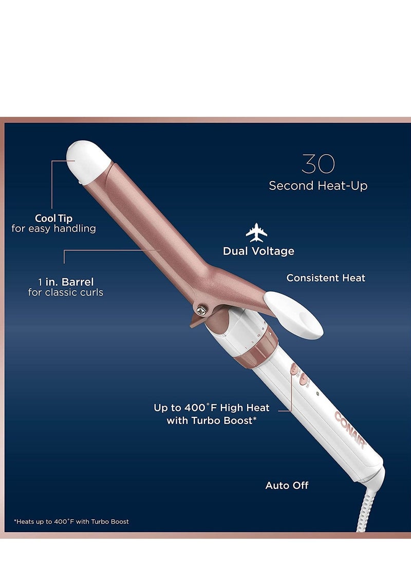 CONAIR مكواة تجعيد كونير مزدوجة من السيراميك مقاس 1 بوصة، وأسطوانة مقاس 1 بوصة تنتج تجعيدات كلاسيكية - للاستخدام على الشعر القصير والمتوسط والطويل  - Image 4