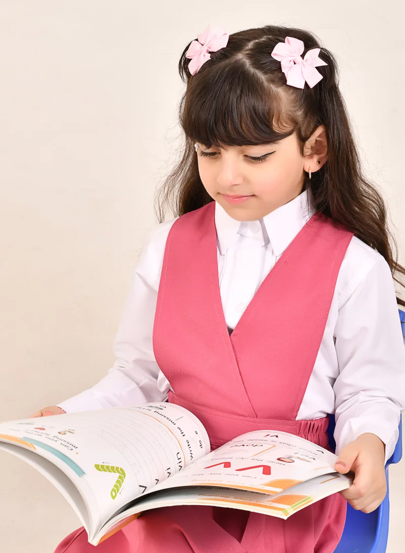 عبايات حوراء مريول وردي شيال سادة - ابتدائي
