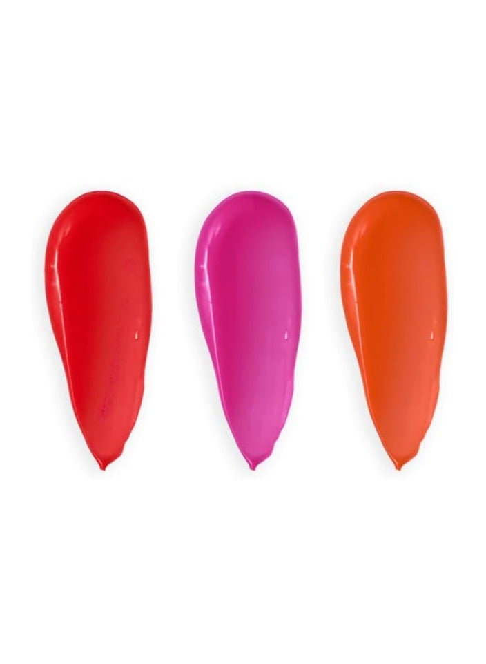 profusion Cosmetics Lip Trio Hydrating Lip Gloss with High Shine Finish for All Skin Types Achieve Luscious Lip with Bold and Nourishing Lip Gloss Set brights - Image 3