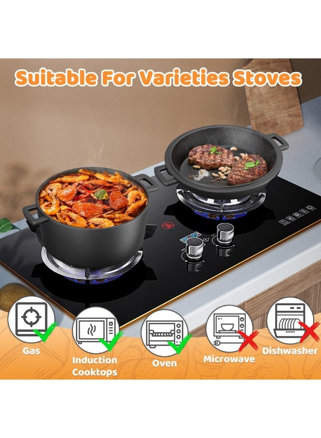 Cast Iron Dutch Oven for Bread Baking - incl. Sourdough Bread-Baking Supplies like Banneton Bread-Proofing Basket - 5QT Bread-Oven with Lid Bread-Making Kit Pan, Pot, Sour Sough Tools, Lame - Image 5