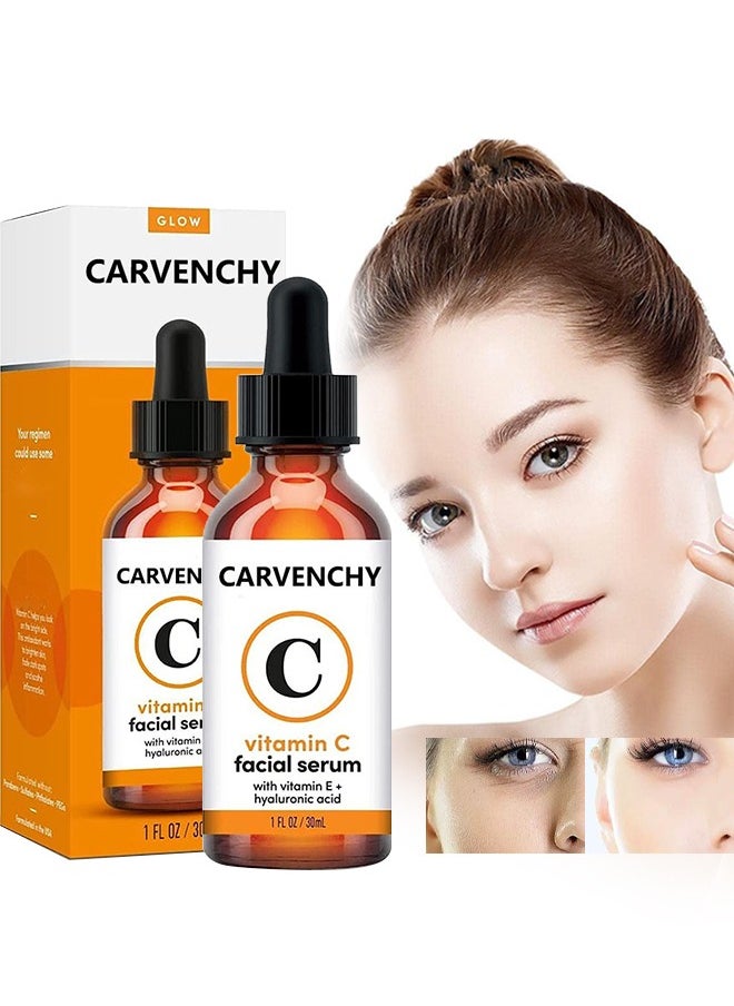 CARVENCHY - Vitamin C Facial Serum-With Vitamin E +Hyaluronic Acid, Delicate Hydrating and Brightening Serum 30ml - Image 1