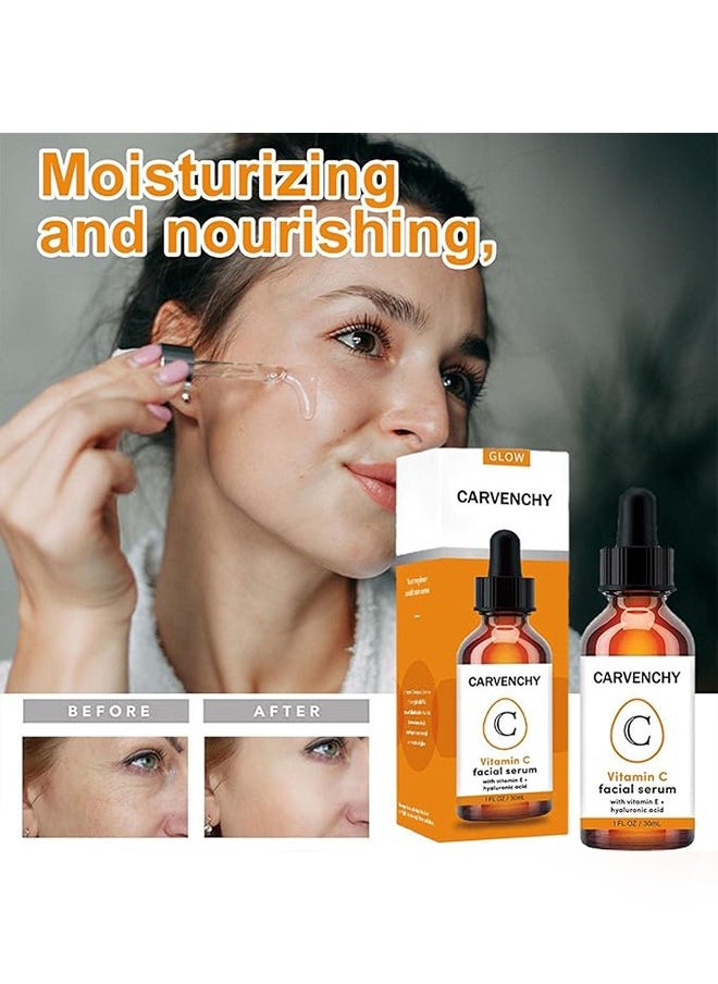 CARVENCHY - Vitamin C Facial Serum-With Vitamin E +Hyaluronic Acid, Delicate Hydrating and Brightening Serum 30ml - Image 1