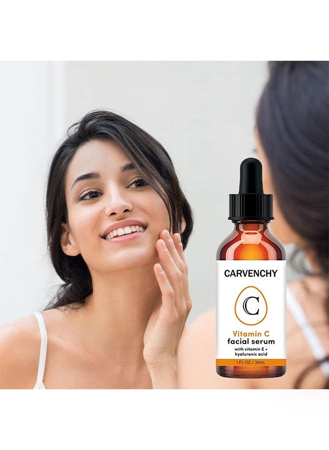 CARVENCHY - Vitamin C Facial Serum-With Vitamin E +Hyaluronic Acid, Delicate Hydrating and Brightening Serum 30ml - Image 1