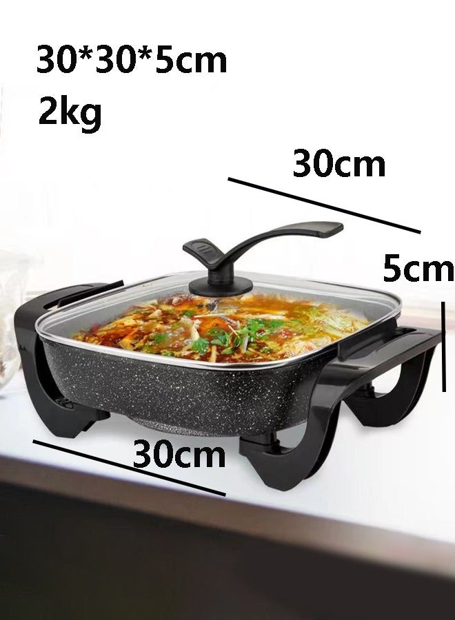 Smokeless Indoor Electric Wok Extra Nonstick Table Top Cook Non-Stick Indoor Adjustable Temperature Control  - Image 3