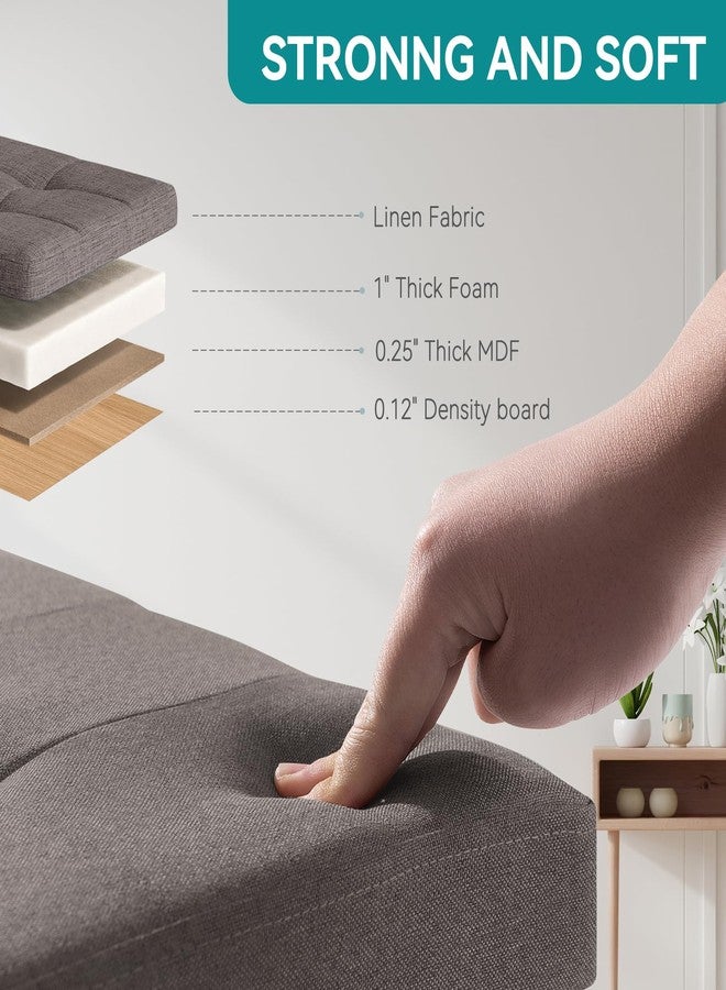 BRIAN & DANY Small Ottoman with Storage, Small Storage Ottoman, Folding Foot Stool with Wood Legs for Living Room and Bedroom Linen Rest Seat, 12.6"x12.6"x12.8" - Brown - Image 4