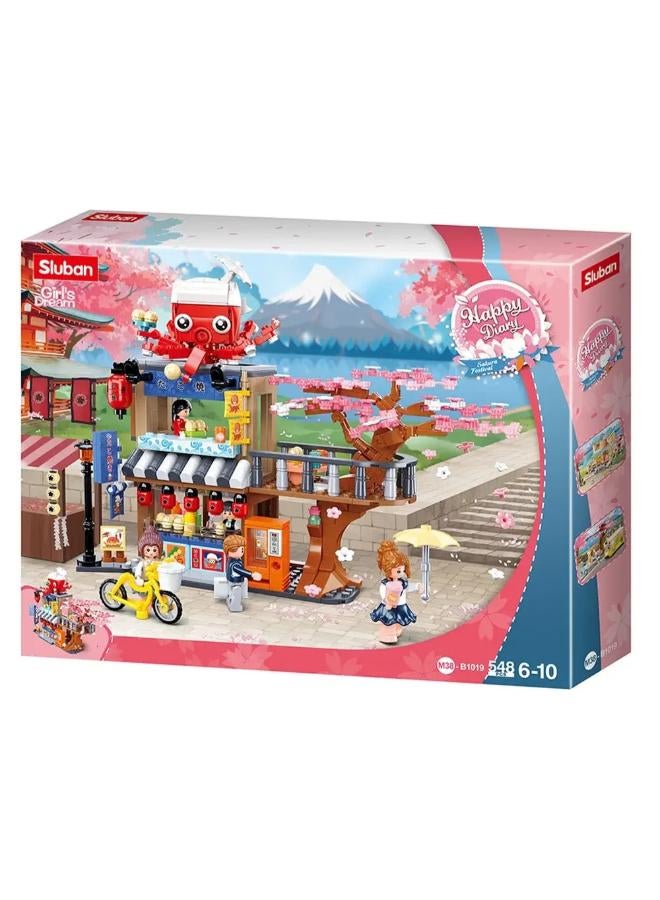 Sluban Girls Dream Happy Diary Tako Yaki Main Store Building Blocks Set - 548 Pcs - Image 1