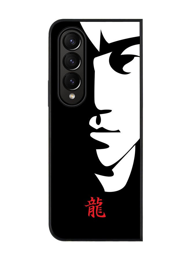 Stylizedd Rugged Black edge case for Samsung Galaxy Z Fold4 Slim fit Soft Case Flexible Rubber Edges Anti Drop TPU Gel Thin Cover - Tibute - Bruce Lee (Black) - Image 1
