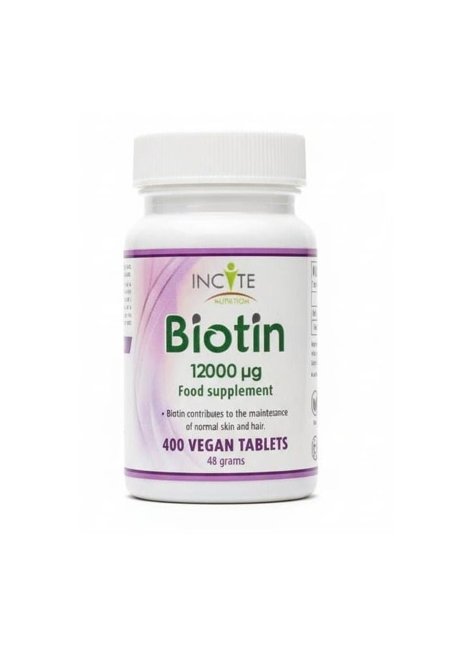 إنسايت مكمل بيوتين    للجلد والشعر 12000 ميكروجرام - 400 قرص صغير - Image 3