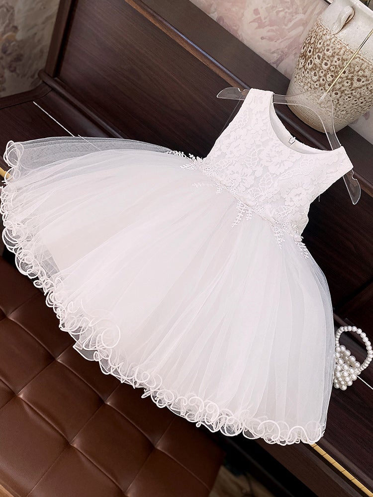 Girls Dress Summer Classy Baby Girl Fluffy Vest Dress Accessible Luxury Niche Birthday Dress Little Girl Princess Dress - Image 2