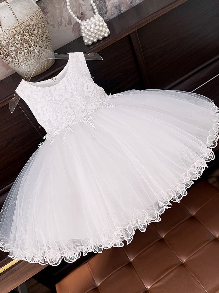 Girls Dress Summer Classy Baby Girl Fluffy Vest Dress Accessible Luxury Niche Birthday Dress Little Girl Princess Dress - Image 3