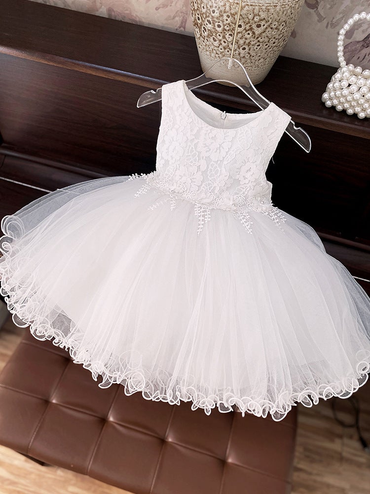Girls Dress Summer Classy Baby Girl Fluffy Vest Dress Accessible Luxury Niche Birthday Dress Little Girl Princess Dress - Image 5